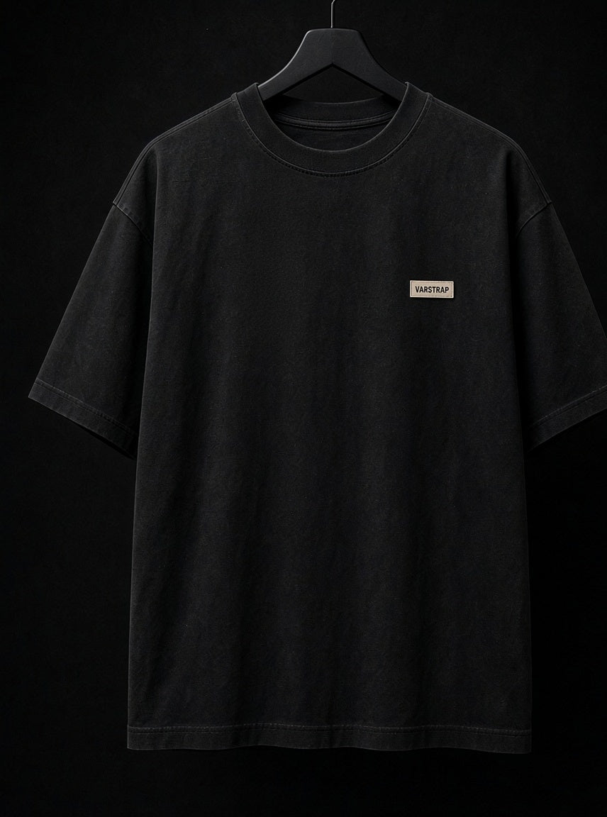 Bite Not Bark – black heavyweight graphic t-shirt, front print, small VaporStrap chest logo