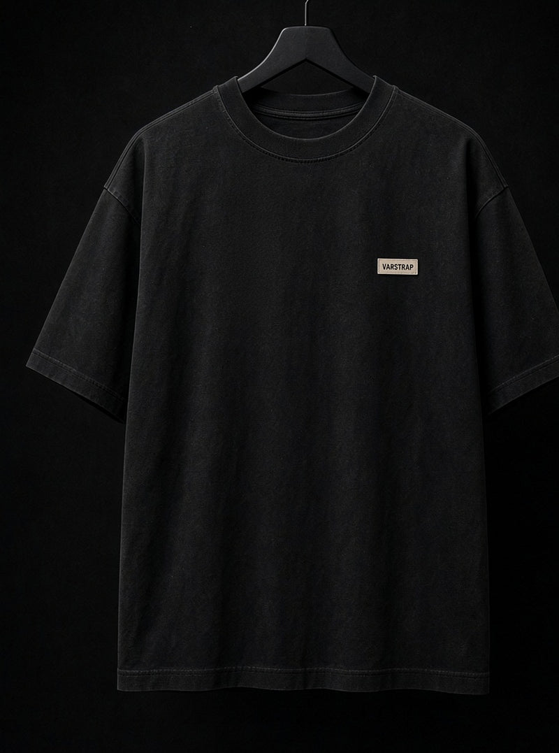 Bite Not Bark – black heavyweight graphic t-shirt, front print, small VaporStrap chest logo