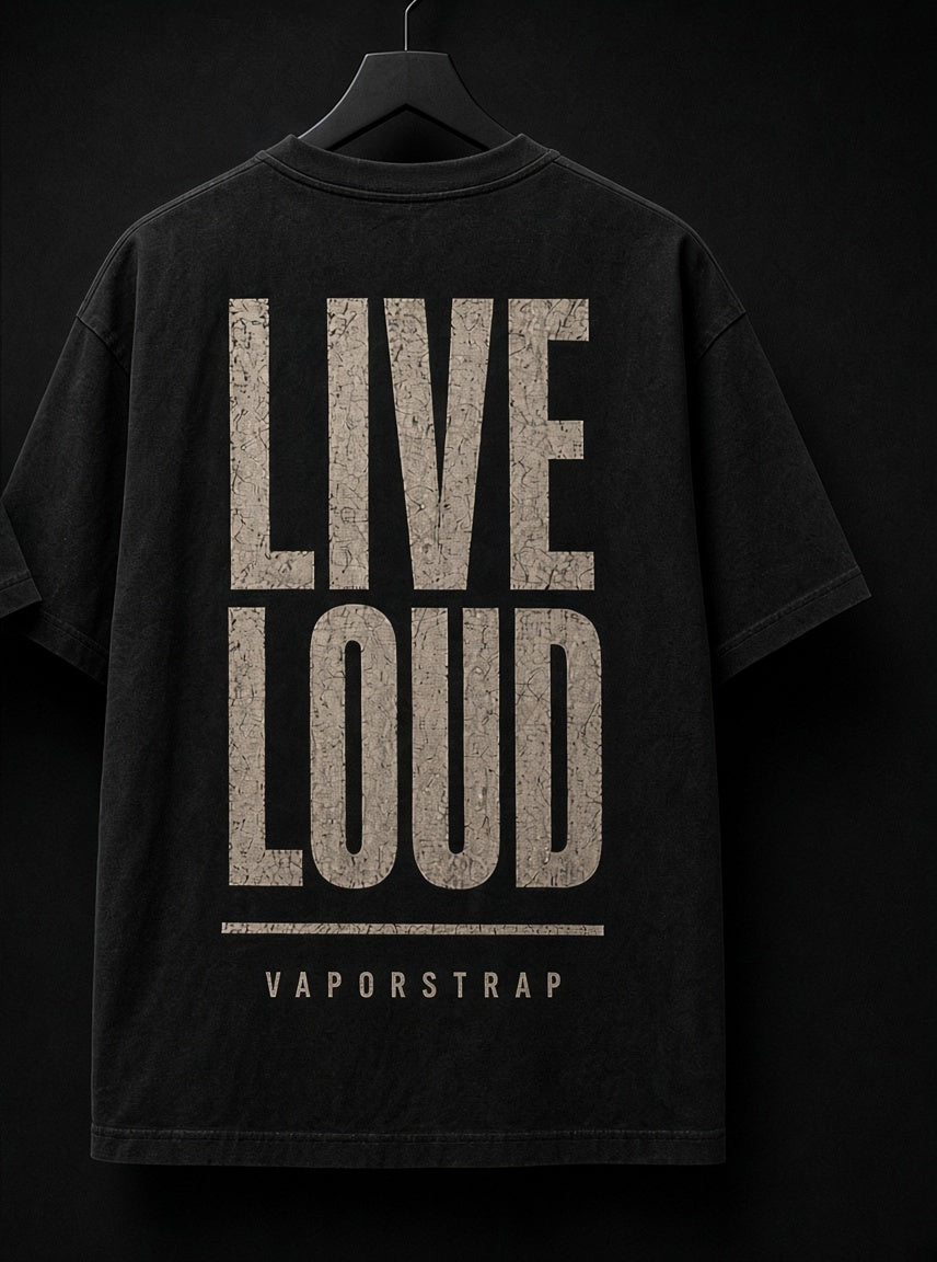 Live Loud – black heavyweight graphic t-shirt, back print