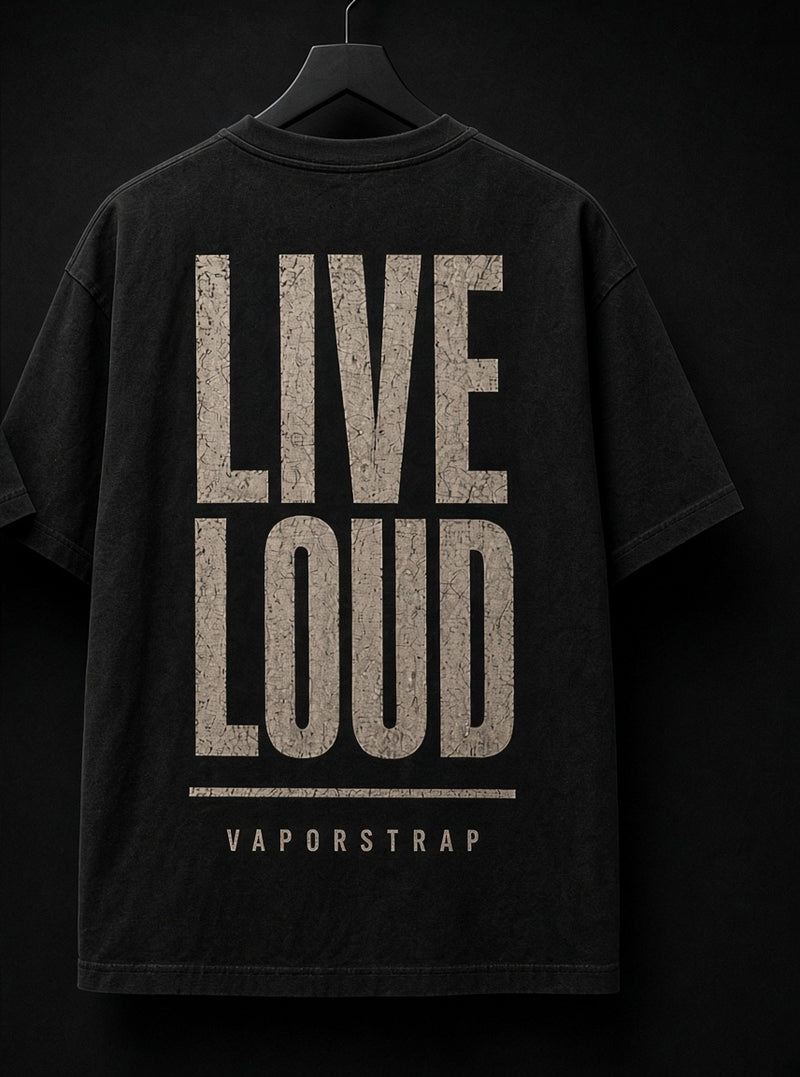 Live Loud – black heavyweight graphic t-shirt, back print