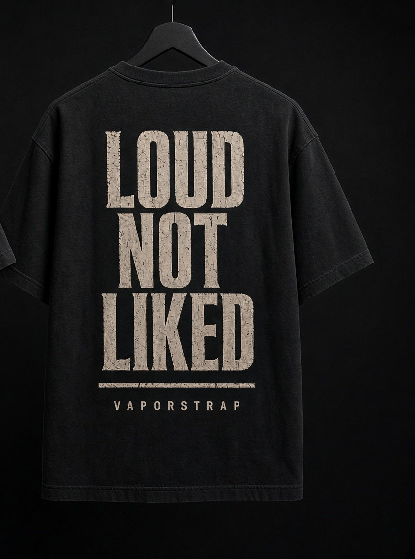 Loud Not Liked – black heavyweight graphic t-shirt, back print