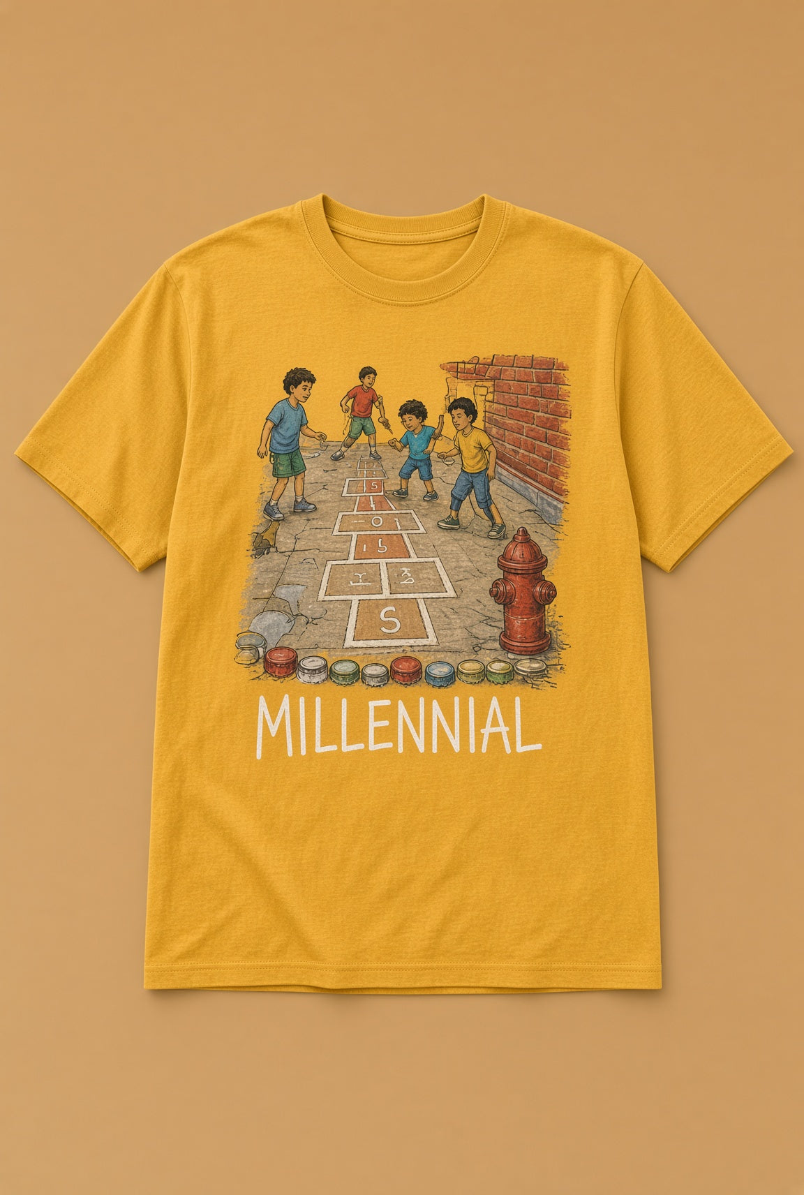 The Millennial – Construction Yellow — hopscotch city graphic flat