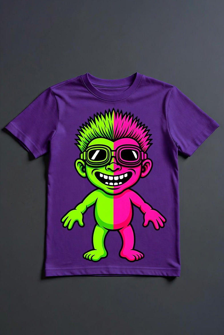 Split Face Neon Character Tee